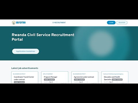 MIFOTRA USER GUIDE: Steps followed to reset Password Rwanda Civil Service Recruitment Portal