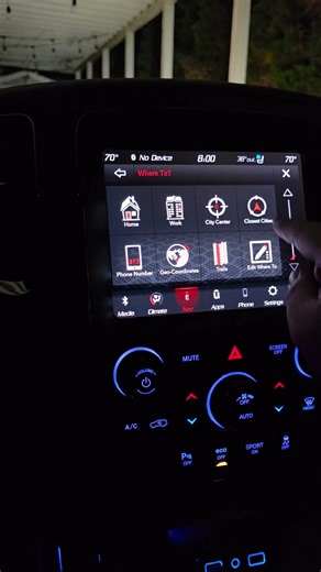 Change home location on 2020 Dodge uconnect