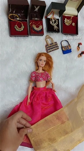 Barbie doll dressup in a long dress