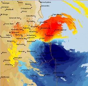 109K views · 262 reactions | This is the last 8 hrs (07/03 4pm - 08/03 12am) of doppler wind radar. It shows the gale force winds impacting the coast and moving up the coast as Tropical Cyclone Alfred moves in a northwest direction. The dark blue and reds are gales in excess of 90 km/h. --- #timssevereweather #cyclonealfred The video is a recording of radar on https://theweatherchaser.com/radar/IDR66I-brisbane/8 | Tim's Severe Weather | Facebook