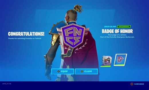 Fortnite: Why some players received the FNCS back bling for free