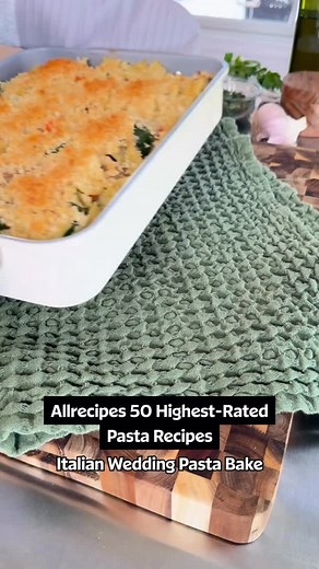 With over 100,000 recipes featured on our site over the years, you might wonder what our highest-rated recipes of all time are. 🌟 To kick off the list, @rachaellsrecipes is giving our delicious Italian Wedding Pasta Bake a try! Get the recipe down below or click the link in the @allrecipes bio for the full details! 🔗 Ingredients: cooking spray 12 oz farfalle pasta 4 Tbsp butter 2 Tbsp olive oil 1 onion, chopped 2 stalks celery, chopped 2 carrots, chopped 3 cloves garlic, minced 1/3 cup all-pur