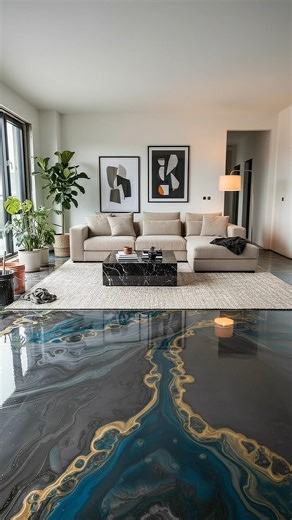 Luxury Living Room Epoxy Floor Transformation (Cinematic Timelapse)
