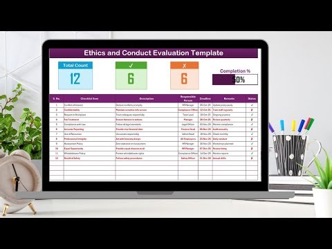Ethics and Conduct Evaluation Checklist in Excel