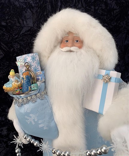 Santa, Handmade Snowflake Santa Doll, Icy Blue Rabbit Fur, Heirloom Christmas Decor, Baby Jesus - Etsy