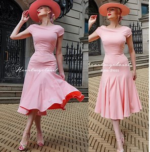 Soft Pink Trumpet Kate Dress - Famous 1950s Vintage Dress Inspired Rockabilly - Etsy