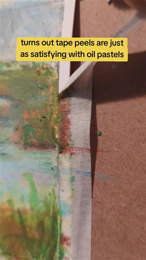 Satisfying Oil Pastel Tape Peel Art Process