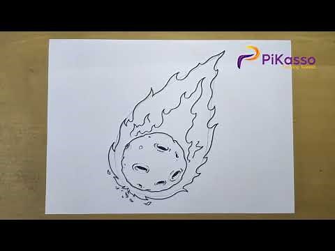 How to Draw a Meteor Easy step by step