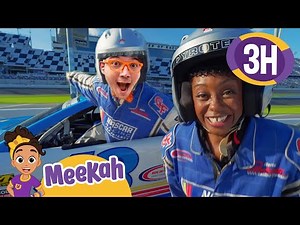 Blippi & Meekah's Race Fast Cars at the Race Track | Blippi and Meekah Kids TV