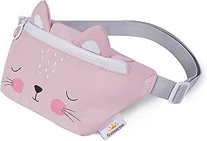 SUNVENO Kids Fanny Pack for Boys and Girls, Cute Cartoon Crossbody Belt Bag, Toddler Sling Waist Pack for Ages 2-8, Beach Vacation Essentials, Birthday Gift Idea for Toddlers and children, Kitty