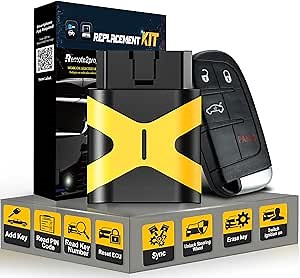 Dodge Self Programmable Car Key Smart Keyless Entry Remote Replacement for Dodge Dart/Challenger/Chry-sler 300 with FCC: M3N-40821302 (4 Button)