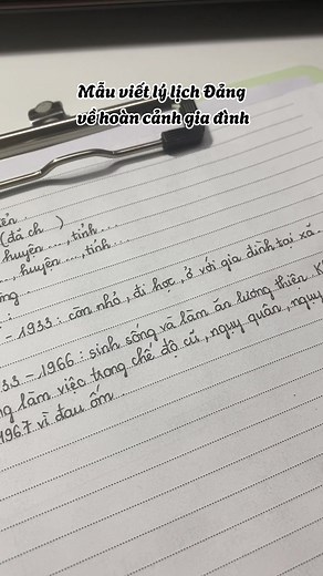 Hướng dẫn viết lý lịch về hoàn cảnh gia đình
