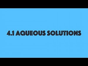 4 1 Aqueous Solutions