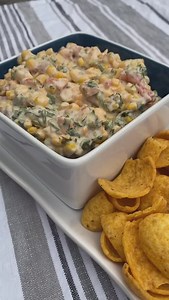 Recipe here!👇 SPICY CREAMY CORN DIP Combine all of the ingredients below in a bowl and serve with Fritos Scoops. This can be made a day in advance. 2 cans Southwest corn 1 can Rotel - regular or hot 1-2 cups sharp cheddar cheese 1 cup mayo 1 cup sour cream Bunch of cilantro, chopped 4 green onions, sliced Jalapeños, chopped (we added 2) Enjoy! Follow @fullplateplan for more EASY recipes and meal planning tips and tricks! #superbowlrecipes #superbowlfood #corndip #chipsanddip #mealplanning #supe