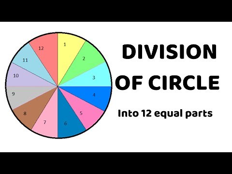 DIVISION OF CIRCLE INTO 12 EQUAL PARTS in | Technical drawing | Geometry