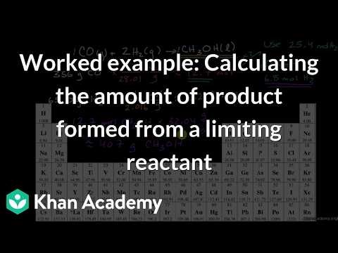 Calculating amount of product formed from a limiting reactant | Chemistry | Khan Academy (IN accent)