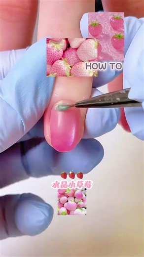 Ice-Clear Pink Crystal Strawberry Nail Art Tutorial - Sweet & Refreshing