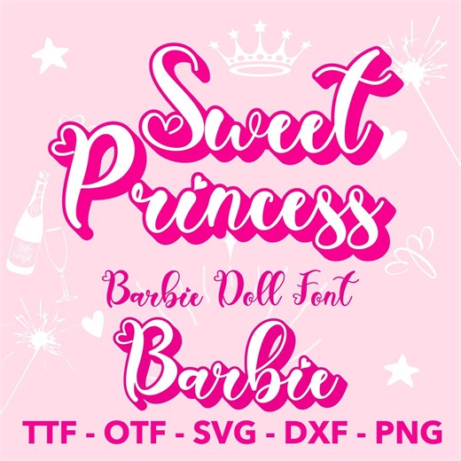Barbie Doll Font Family: Classic Fonts - Regular, Outline, Shadow, Shadow Outline | TTF, OTF, Svg, Dxf, Png Silhouette Cricut Cut Design - Etsy