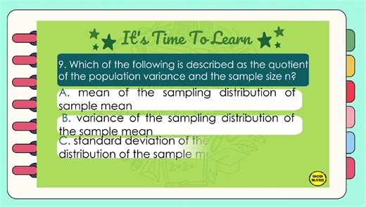 FINDING THE MEAN AND VARIANCE OF THE SAMPLING DISTRIBUTION OF THE SAMPLE MEAN | WOW MATH | Facebook