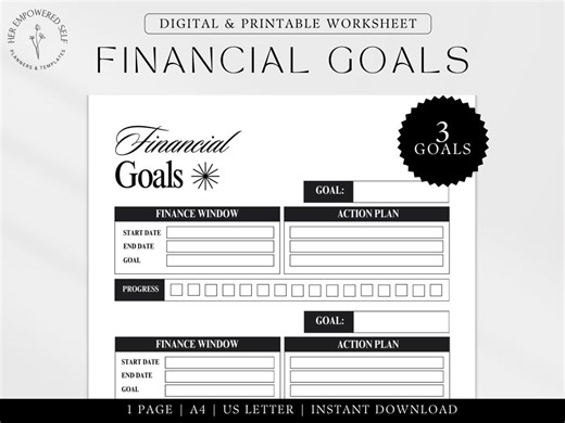 Financial Goals Tracker Printable | Money Goals Planner | Finance Goal Worksheet | Budget Goal Setting | Savings Tracker PDF A4 Letter 2026 - Etsy Canada