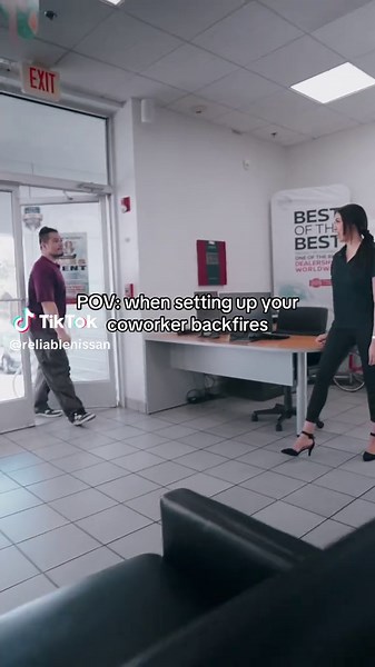 POV: Setting up your coworker backfires – instant karma clip