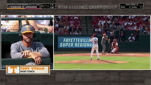 Tony Vitello never fails to deliver 🤣 #RoadToOmaha x 🎥 ESPN / Tennessee Baseball | NCAA Baseball