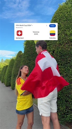 Colombia vs Switzerland ❤️ #worldcup #switzerland #colombia #football #internationalcouple