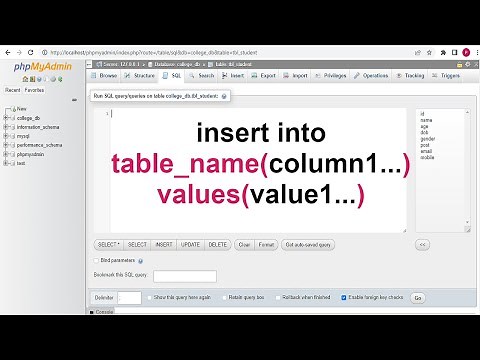 How to insert data into table using phpMyAdmin || Insert data using SQL query