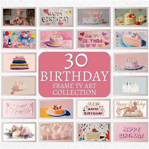 Frame TV Art Birthday Bundle – 4K (3840 X 2160) | Pastel 3D Birthday Samsung Instant Digital Download - Etsy