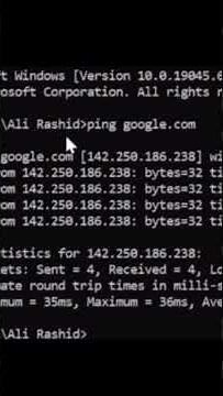 Ping command in cmd.