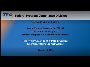 Title IV, Part A - Program Objectives & Measurable Outcomes WorkApp Submission Instructions