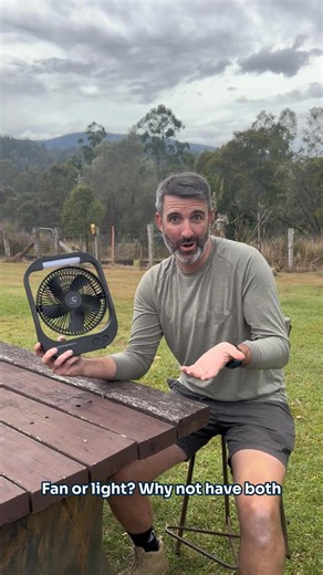 5.8K views · 15 reactions | Cool air, built-in light, long battery.  The Aerobreeze Lumos Fan does it all! ❄️ 4 speed settings ❄️ Pivoting airflow ❄️ 10,000mAh battery that lasts for hours. Ready to keep you cool, anywhere. #CampingGear #StayCool #OutdoorLiving #SummerCamping #AdventureReady #CampingEssentials #OutdoorGear #CampingLife #PortableFan #CampComfort | OZtrail Australia | Facebook