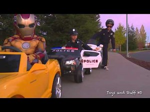 Sidewalk Cops Pull Over Iron Man (Scene from Superhero Race)