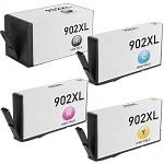 Replacement HP 902XL Ink 4-Pack Cartridges - High Yield: 1 Black, 1 Cyan, 1 Magenta, 1 Yellow