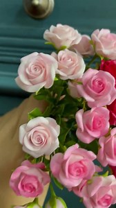 Mini Clay Roses Bouquet - 4 Stems | Hand Painted | Handmade Dolls House Miniature Garden Flowers | Flower Arrangement | Gift for Her - Etsy