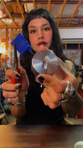 Birdie on Instagram: "New hand die from @potterusa will be featured in @craigdabler October subscription box!!! Oh the possibilities of this hand and you know I’m gonna maker her some cuffs of course⛓️ #silversmith #sandcasting"