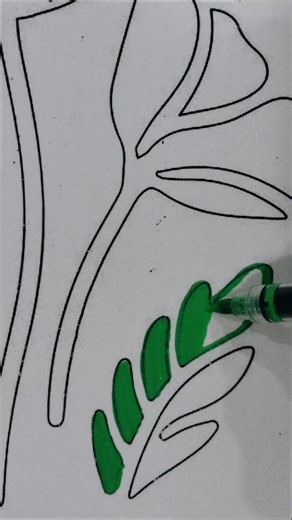 Indian Motif Flower Coloring 🌺 | Acrylic Marker Art | Easy Floral Design #shorts