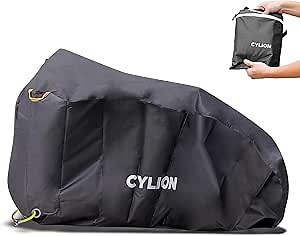 CYLION Bike Cover Outdoor Waterproof Bicycle Covers,210D Heavy Duty Ripstop Bike Storage with Reflective Strips,Anti Dust Rain Snow UV with Lock Holes