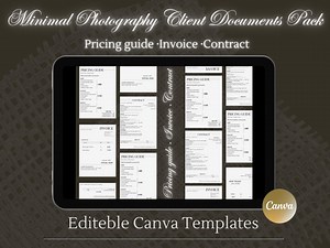 Dark Luxury Photography Templates [pricing Guide, Invoice, Contract] - Etsy
