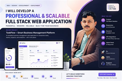I will develop a professional and scalable full stack web application | Sikaty