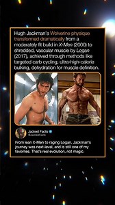Hugh Jackman's Wolverine physique transformed dramatically from a moderately fit build