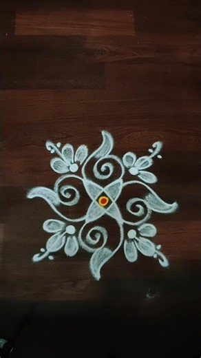 Beautiful Flower kolam designs with dots 🌺#rangoli #beautifulrangoli #shorts #trending