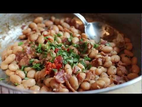 Bacon & Cranberry Bean Ragout - Fresh Shelling Beans Stewed with Bacon and Herbs