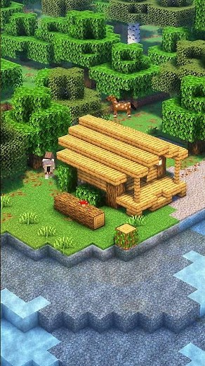 Let's Build a Simple Oak Wood House in Minecraft ✨ #minecraft #minecraftbuilds