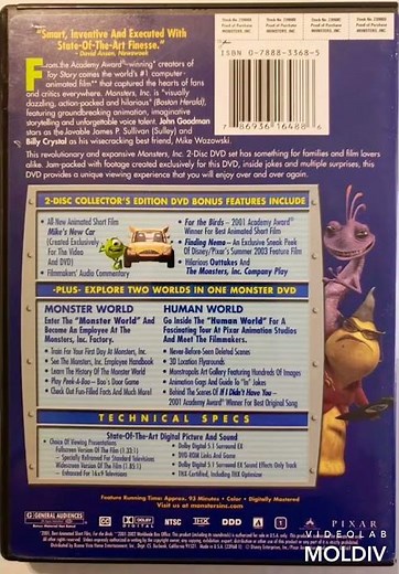 Monsters Inc 2001 Finding Nemo 2003