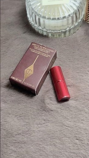 The cutest Charlotte tilbury mini lipstick 💄 mini freebie 🥹 asmr makeup unboxing & swatch shorts