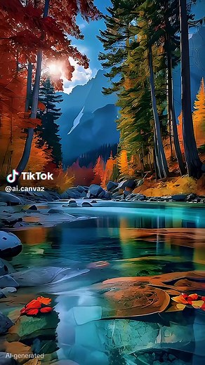 Healing 4K Live Wallpaper of Autumn Forest and River
