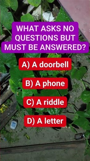 What asks no question but must be answered?#brainteaser #riddlepuzzle