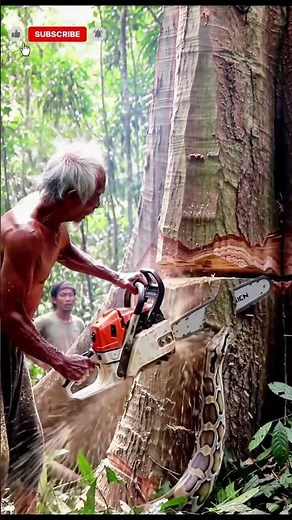 The Secret Tree That Shocked Me #woodworking#chainsaw#treecutting