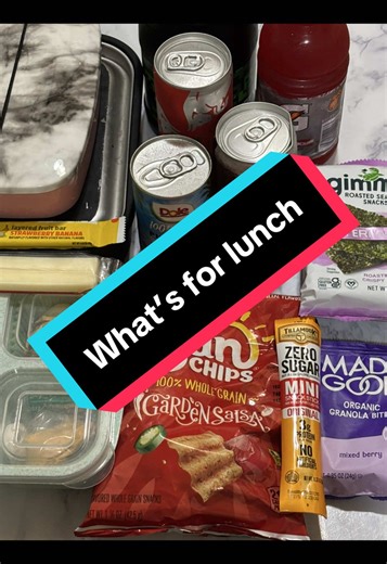 What I packed my husband for lunch. Sometimes we have leftovers from dinner. If we have enough leftovers I like to pack them up for my husband so he can have leftovers for lunch. 1. Watermelon Red Bull 2. Fruit Punch Gatorade 3. Root Beer 4. Dole Pineapple Juice 5. Strawberry Banana Pure Organic Layered Fruit Bar 6. Garden Salsa Sun Chips 7. Havarti Cheese Stick 8. Made Good Mixed Berry Granola Bites 9. Gimme Teriyaki Seaweed Snack 10. Tillamook Original Mini Snack Stick 11. Wint O Green Lifesav